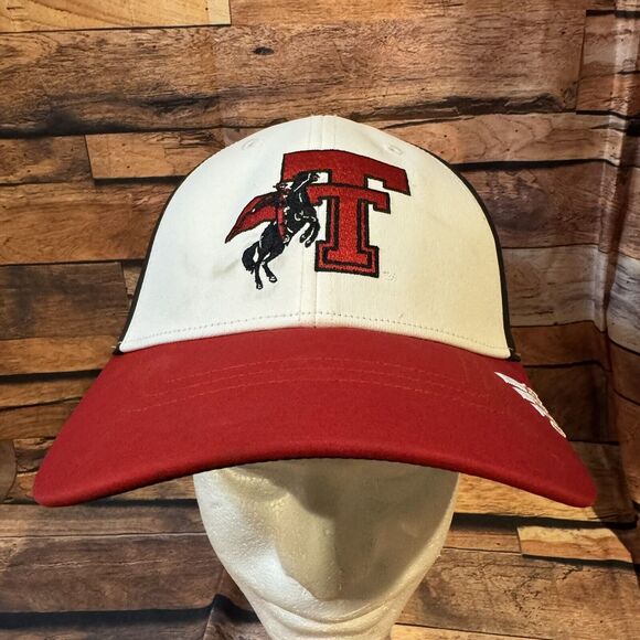 Adidas Texas Tech Red Raiders Hat Adjustable Strapback Cap Masked Rider Double T - Picture 1 of 8